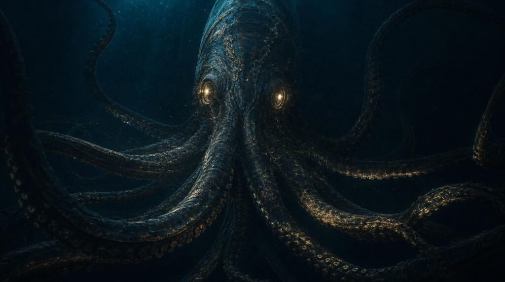 35 Deep Sea Creatures That Look Like Alien Monsters Colossal squid with giant eyes lurking in the deepest part of the ocea