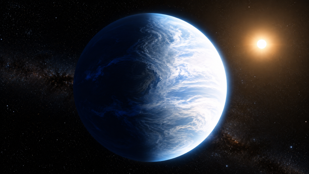 The Planet Where It Rains Glass Sideways: The Most Extreme World Ever Discovered Illustration showing the permanent day side and permanent night side of HD 189733 b.